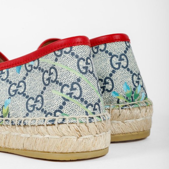 *SOLD* Gucci GG Supreme Canvas Blue Blooms Espadrilles - Picture 8 of 10